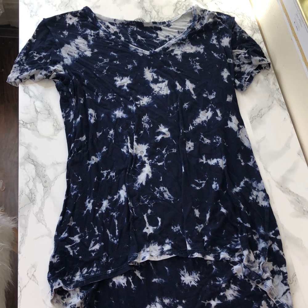 Navy blue Acid wash v-neck